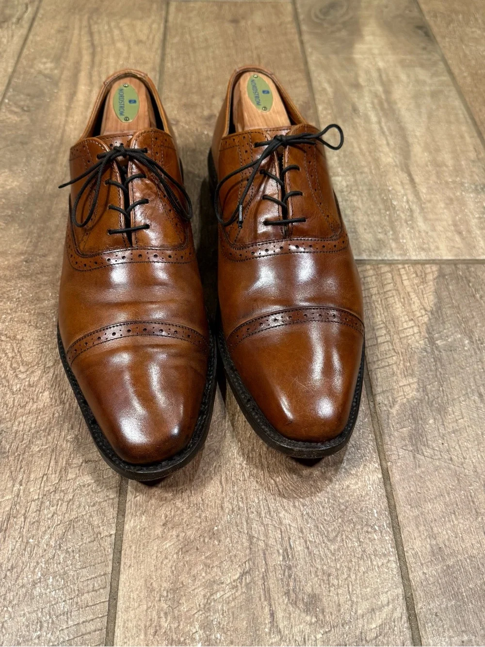 Allen Edmonds Dress Shoes Mens Size 9.5 B Evanston Brown Oxford
